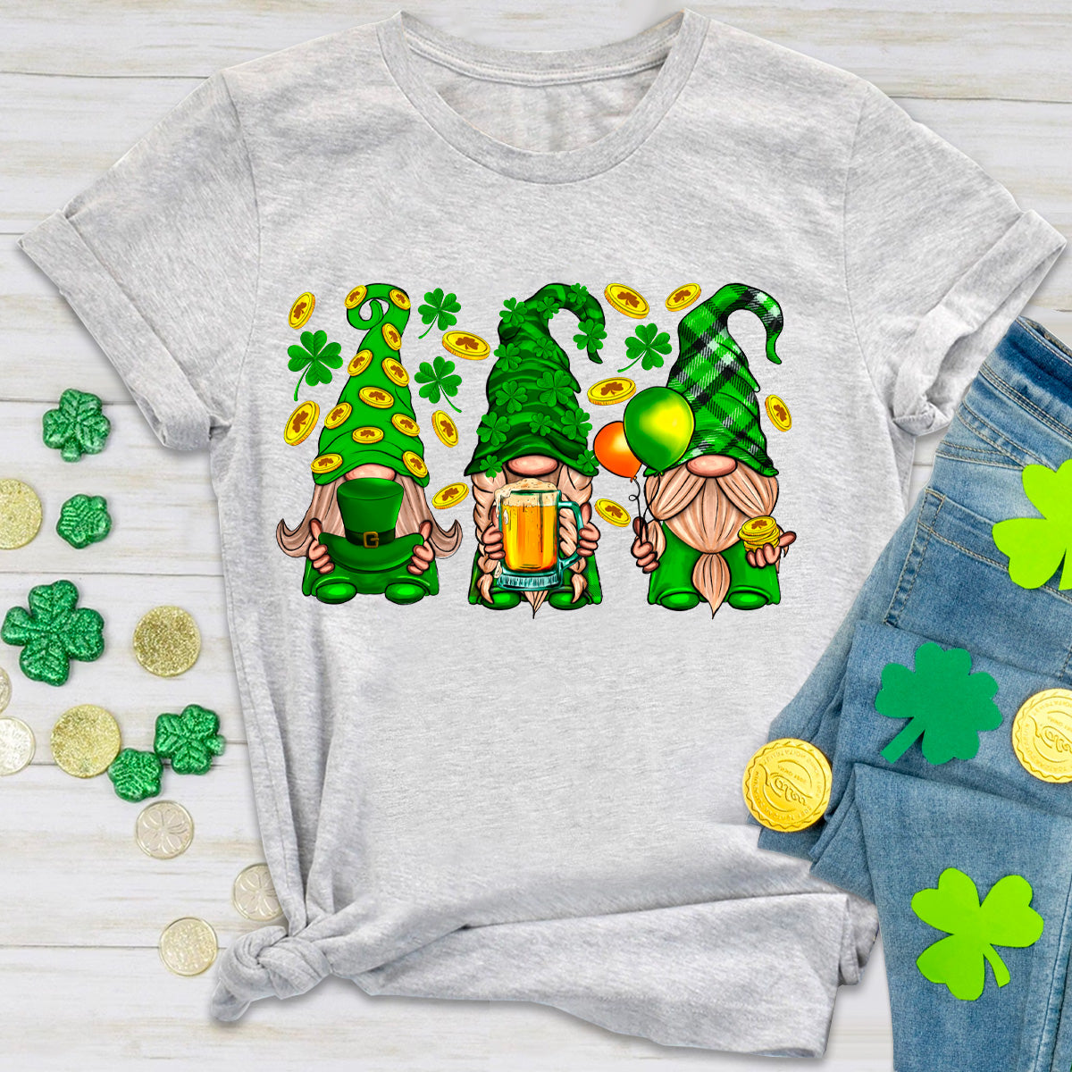 St. Patrick's Gnomes With Beer T-Shirt