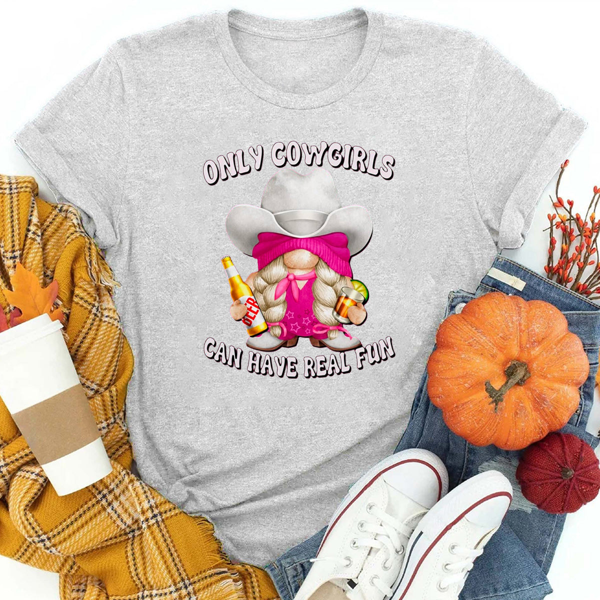 Only Cowgirls Can Have Real Fun Gnome T-Shirt