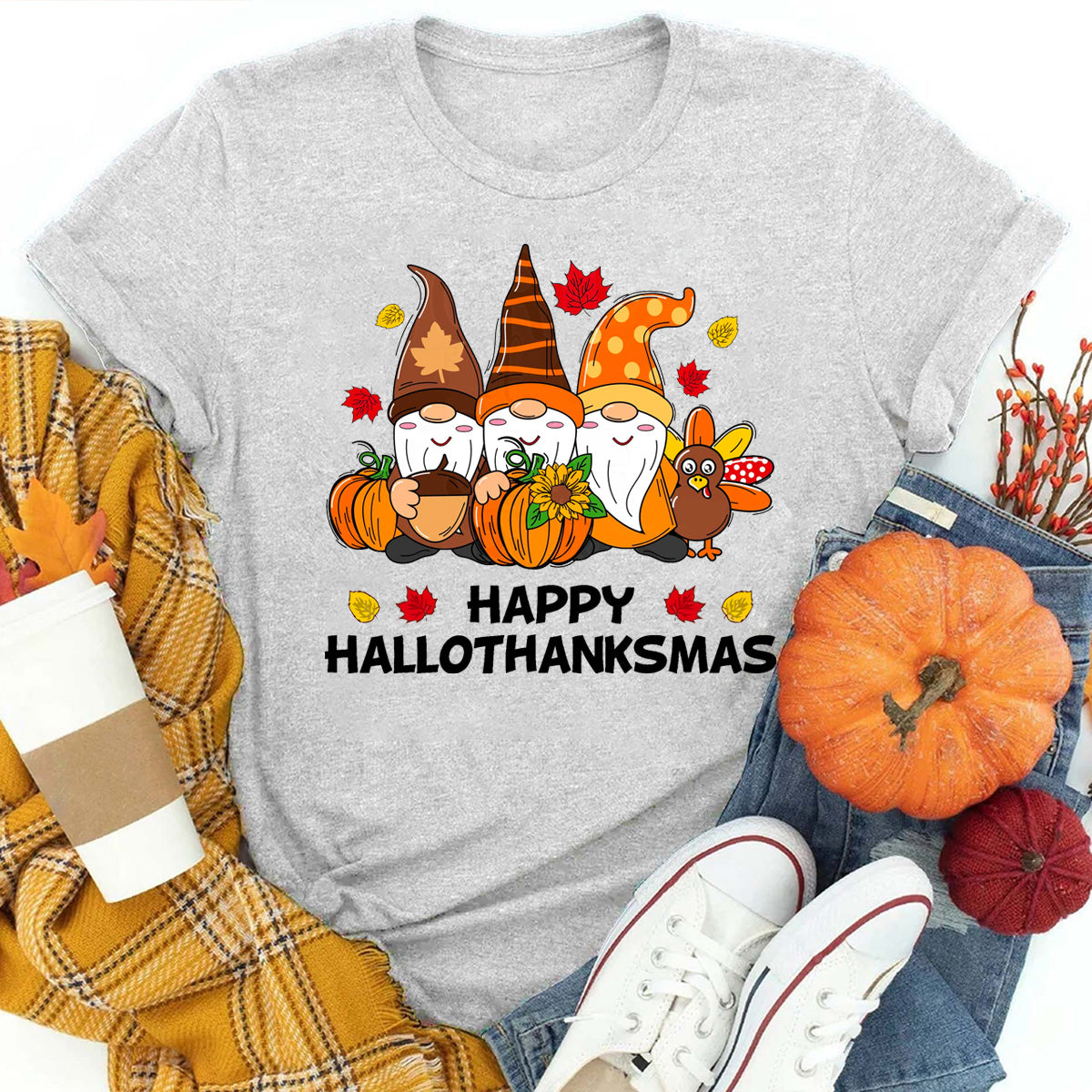 Thanksgiving Gnome Cute Pumpkin T-Shirt