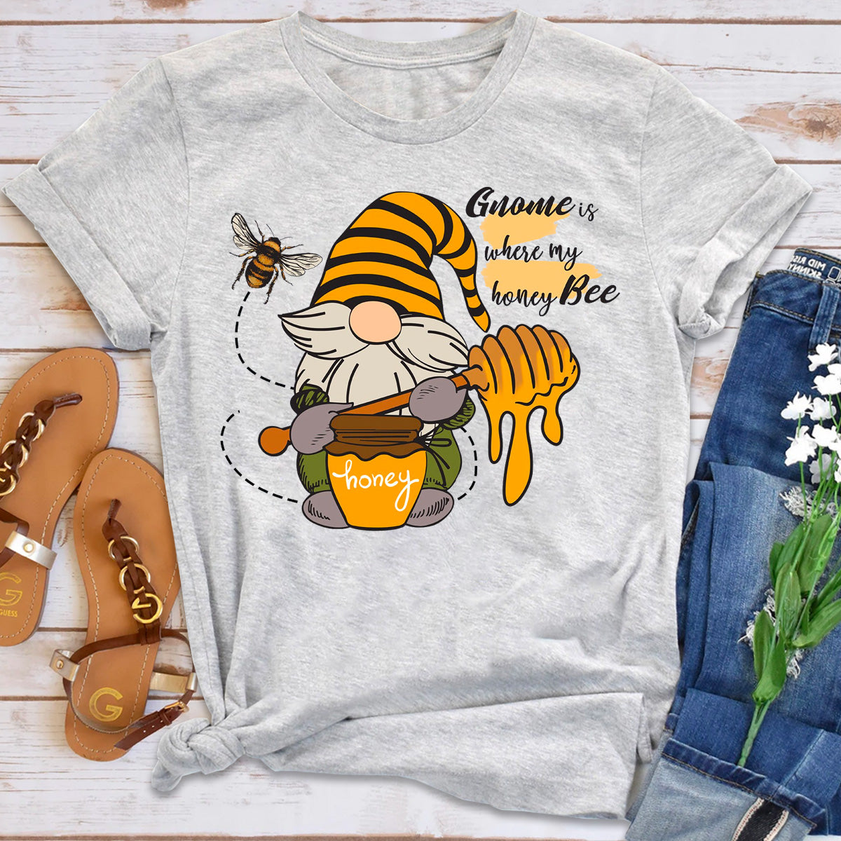 Gnome is Where My Honeybee T-Shirt