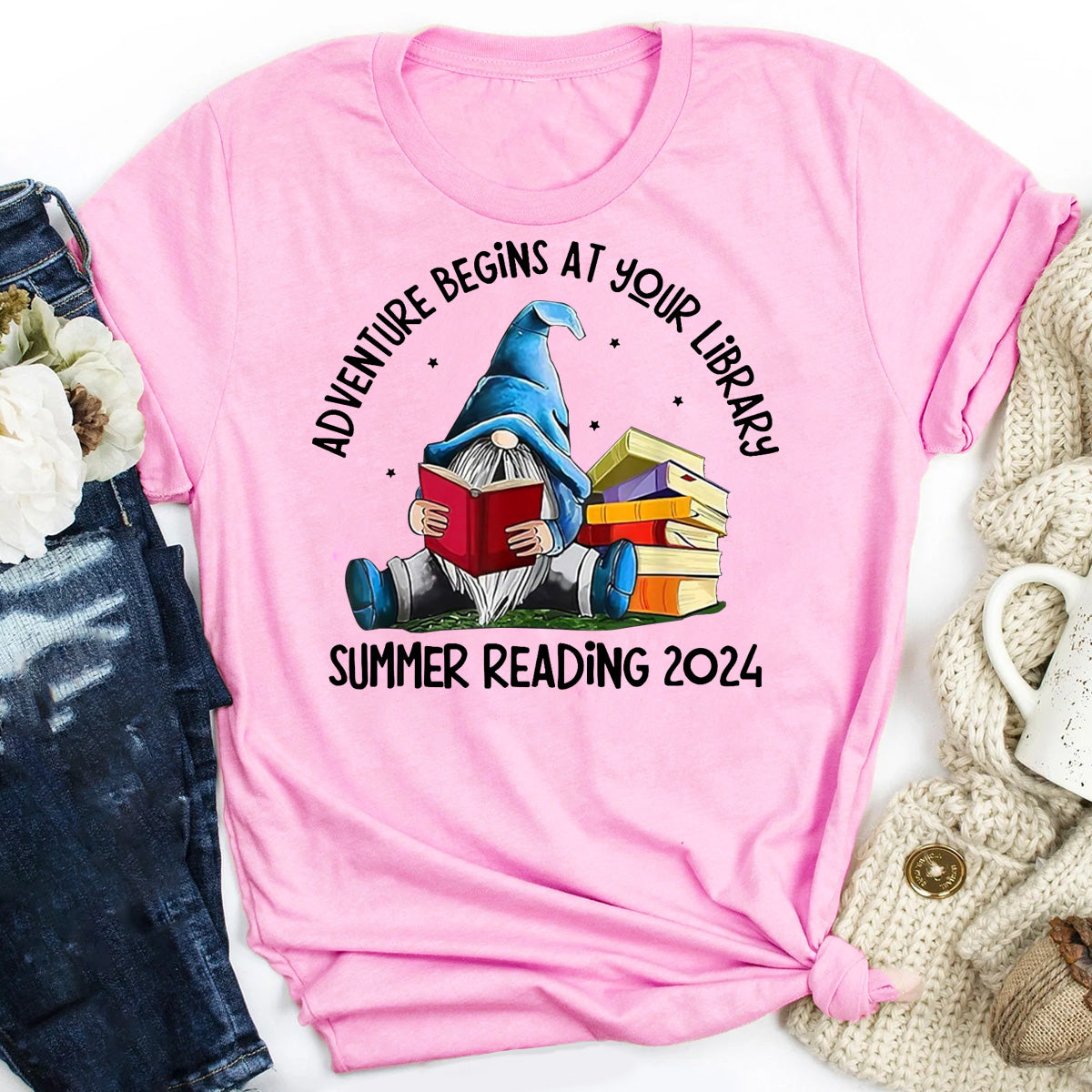 Adventure Begins At Your Library Summer Reading 2024 T-Shirt