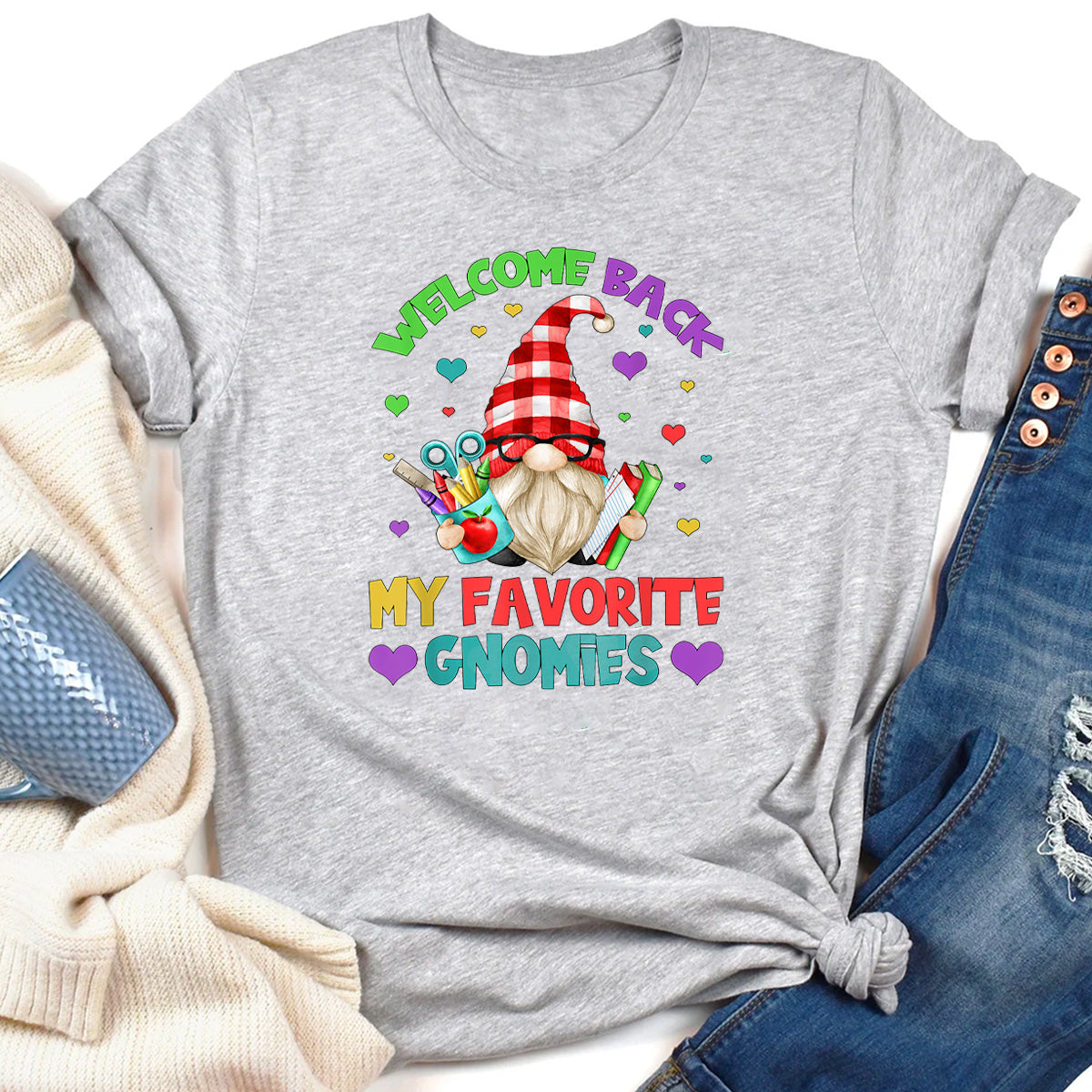 Teacher Gnome Welcome Back To School T-Shirt