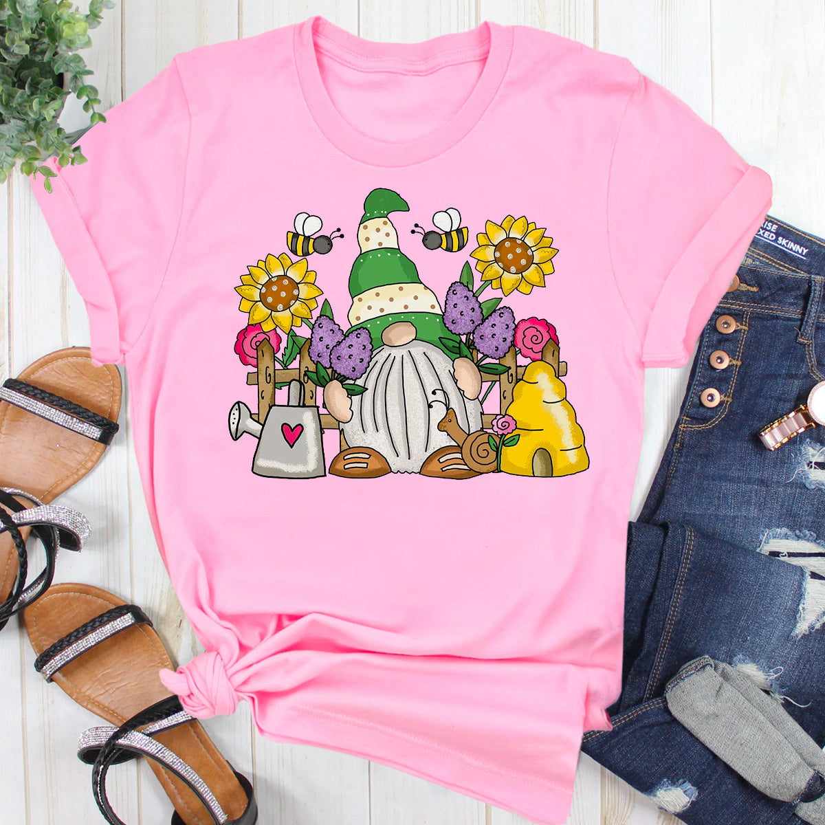 Cute Flower Garden Gnome T-Shirt