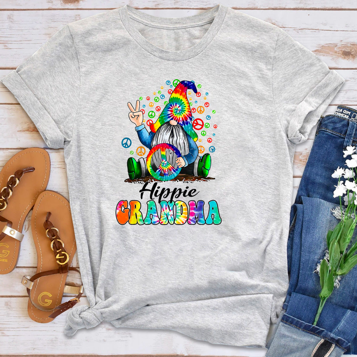 Hippie Grandma Gnome T-Shirt