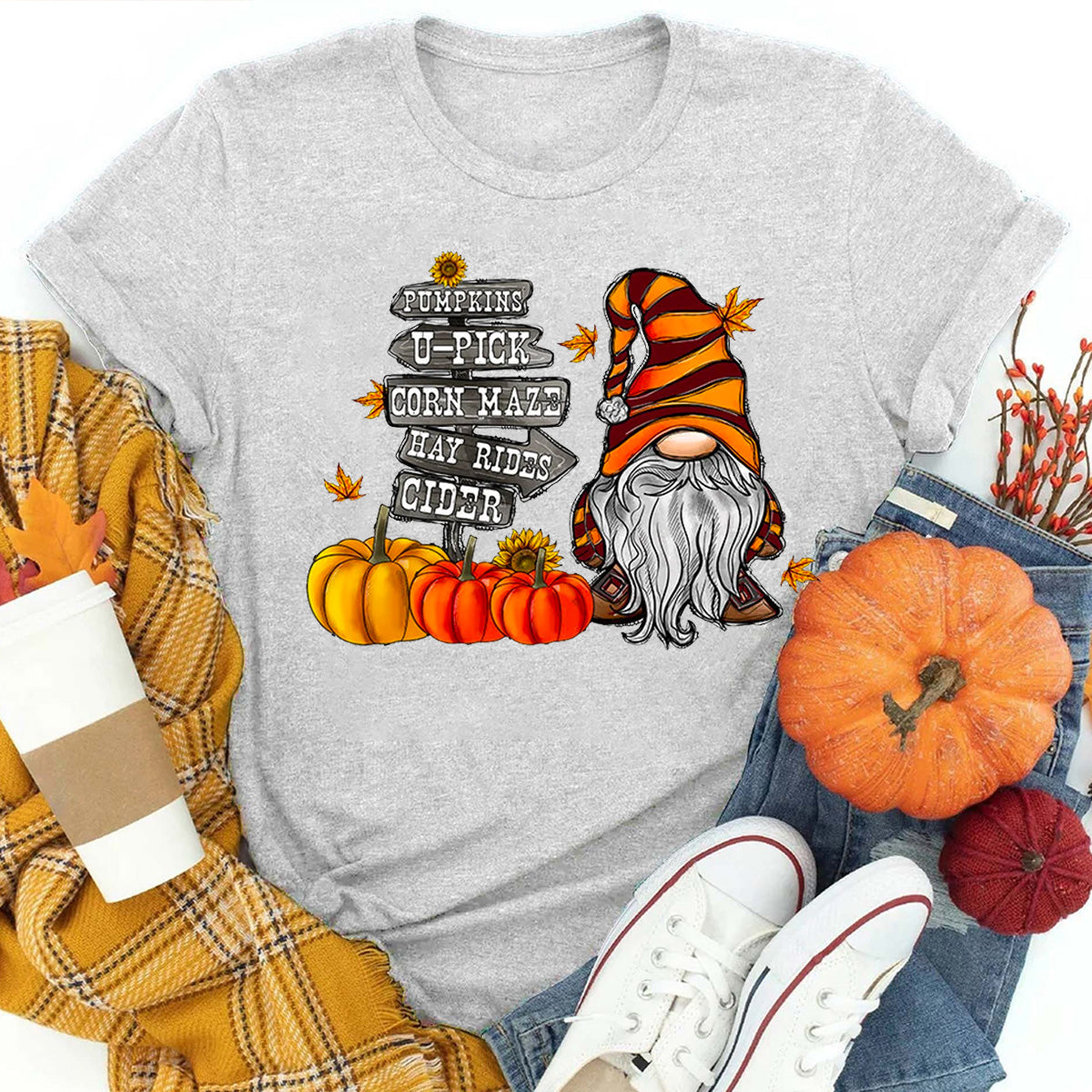 Pumpkin U Pick Corn Maze Hayrides Cider T-Shirt