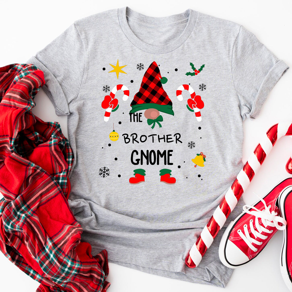 The Brother Gnome Matching Family Christmas T-Shirt