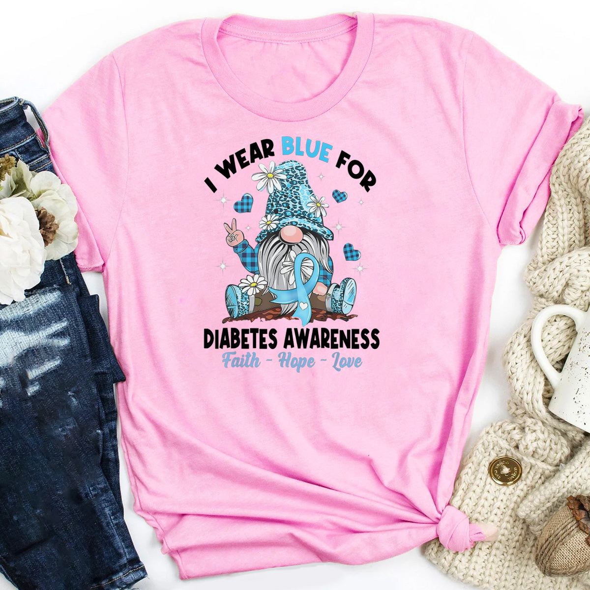 I Wear Blue for Diabetes Awareness T-Shirt