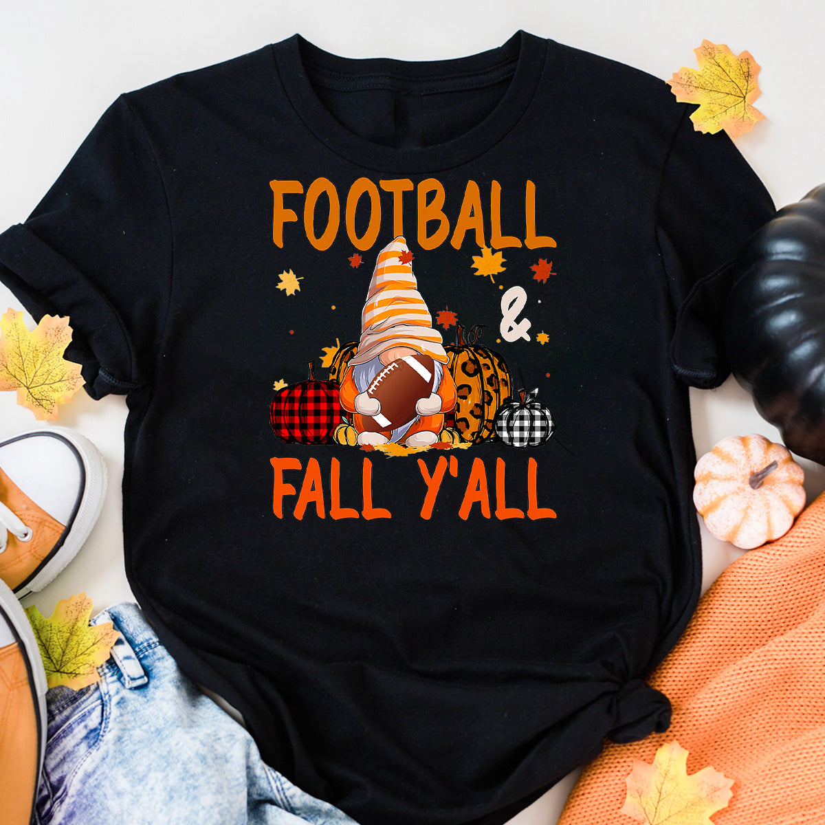 Football And Fall Yall Gnome T-Shirt