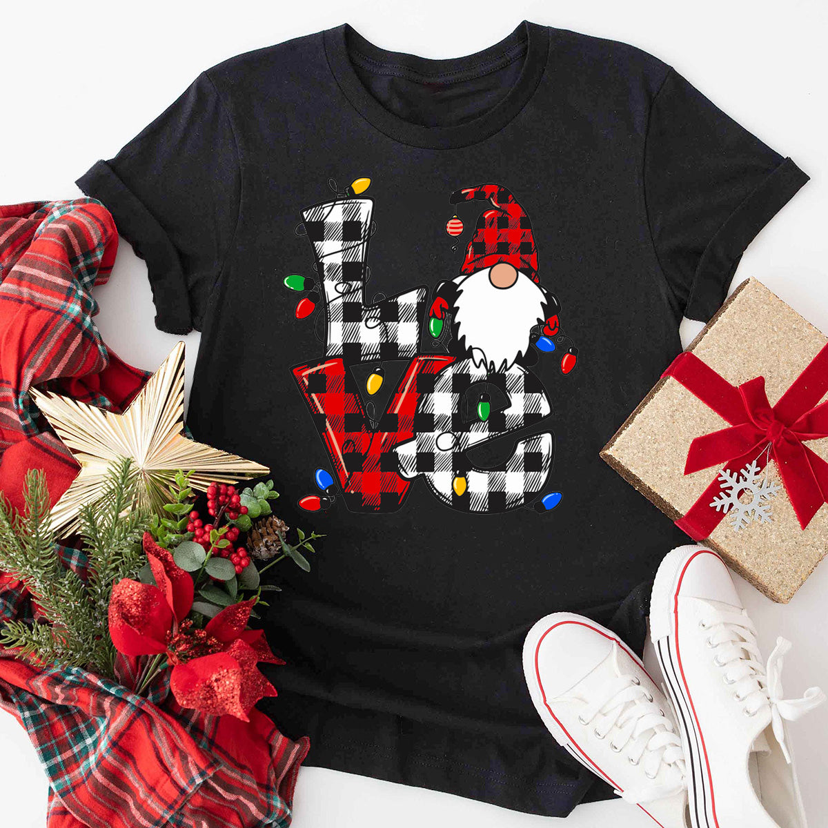 Gnome Christmas Love with Lights T-Shirt