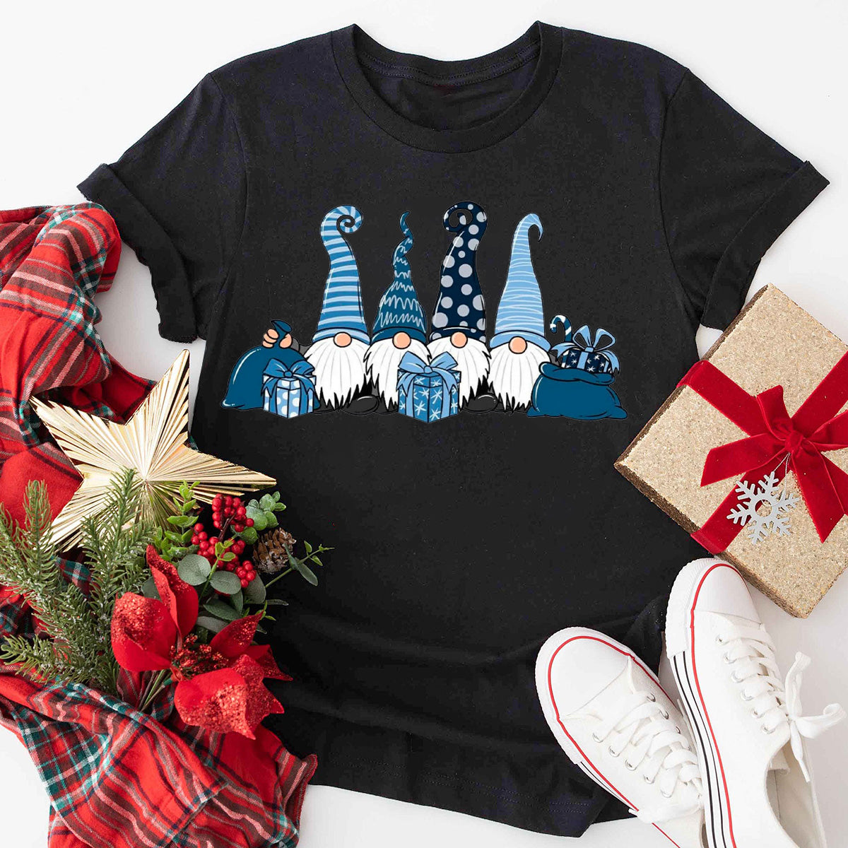 Blue Christmas Gnome T-Shirt