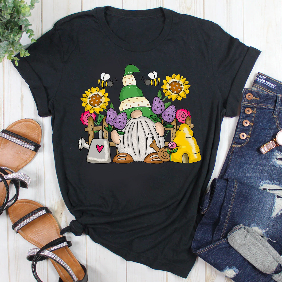 Cute Flower Garden Gnome T-Shirt