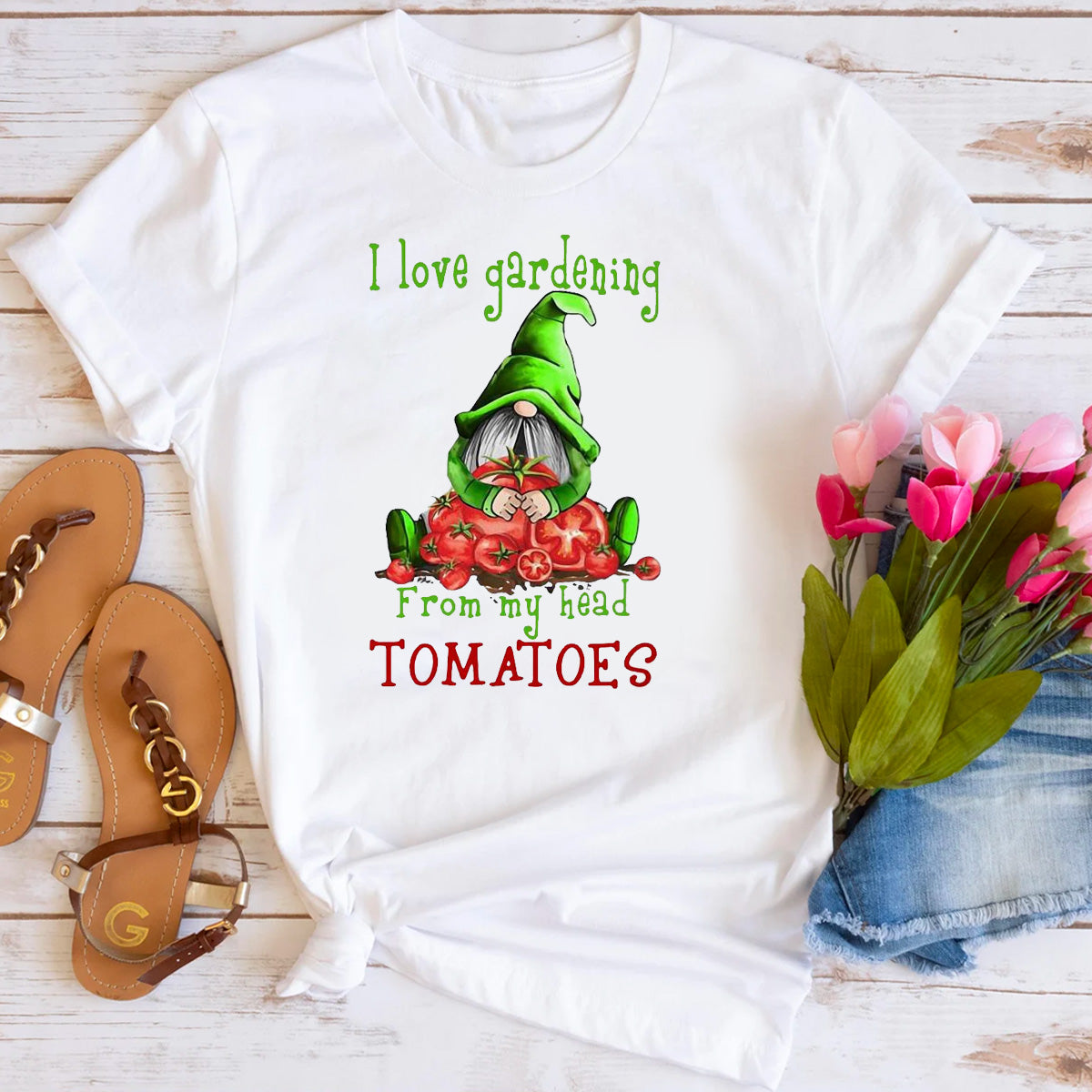 I Love Gardening From My Head Tomatoes T-Shirt