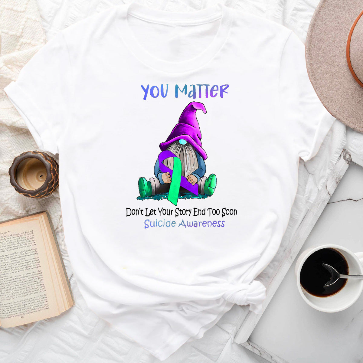 You Matter Gnome Heart Suicide Prevention Awareness T-Shirt