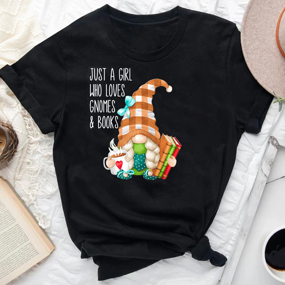 Book Lover Gnome T-Shirt