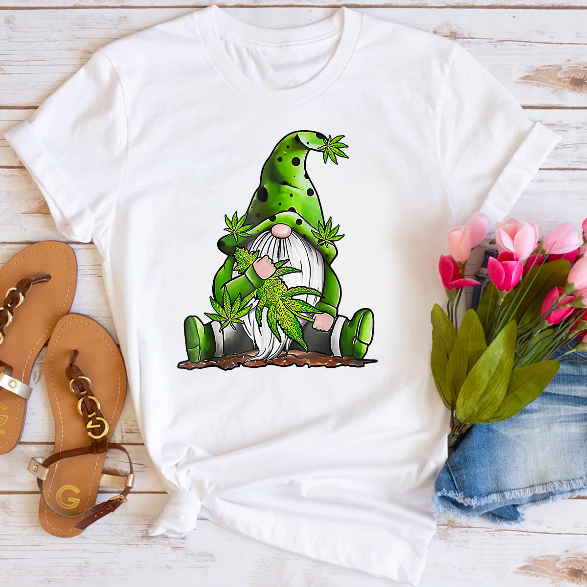 Funny Hippie Weed Gnome T-Shirt