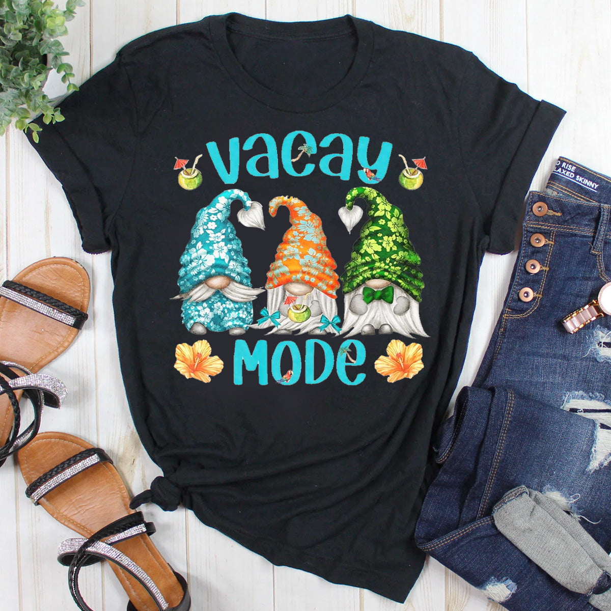 Hawaiian Vacay Mode With Cute Gnomies T-Shirt