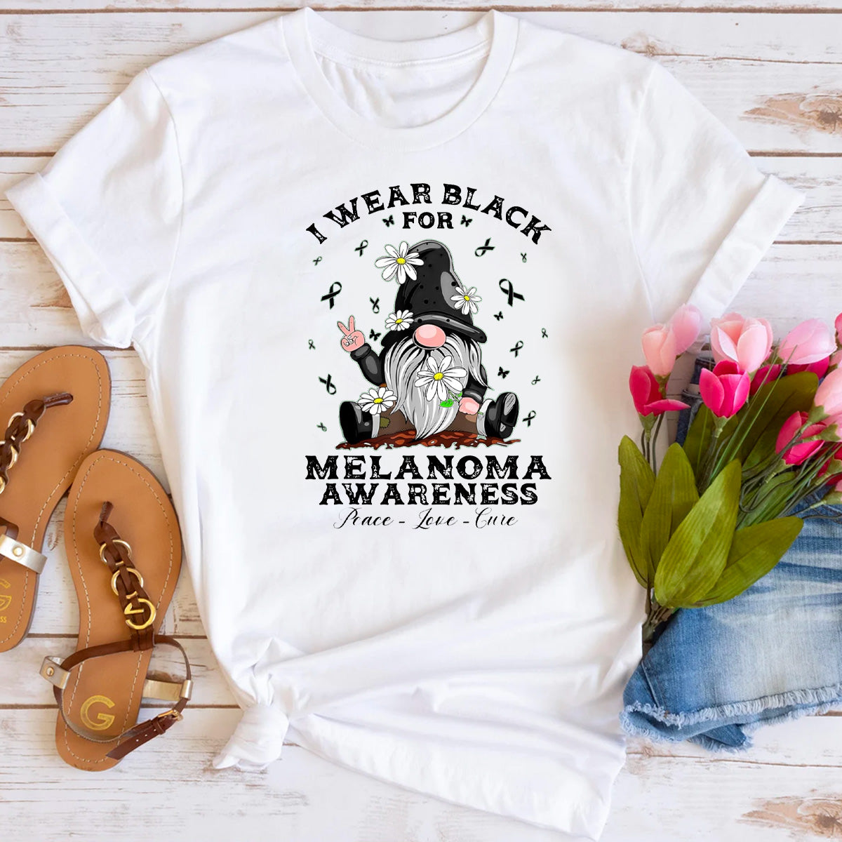 I Wear Black For Melanoma Awareness T-Shirt