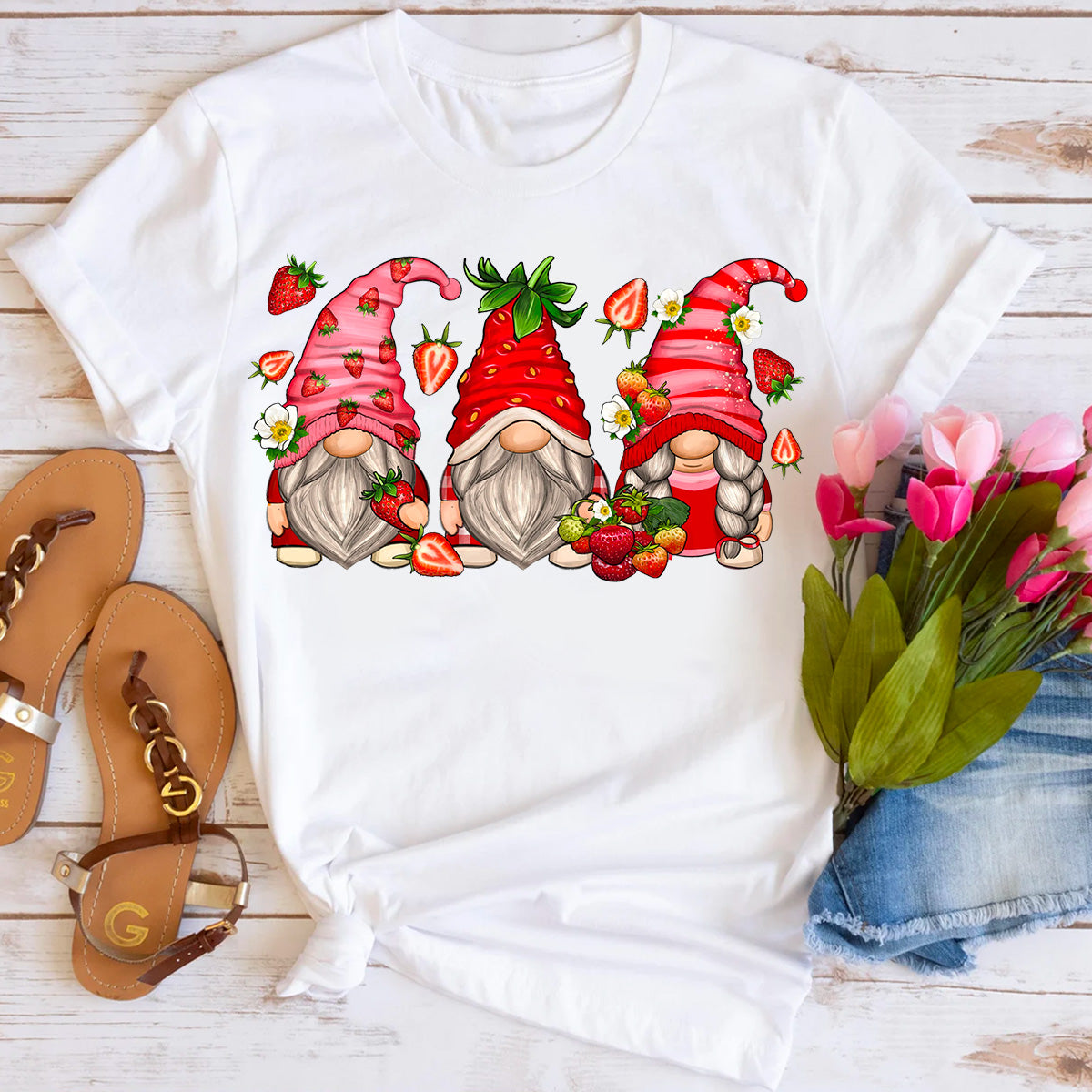 Hello Summer Strawberry Gnome T-Shirt