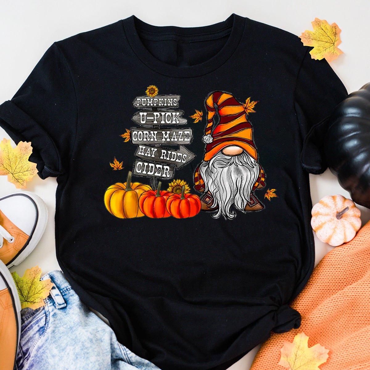 Pumpkin U Pick Corn Maze Hayrides Cider T-Shirt