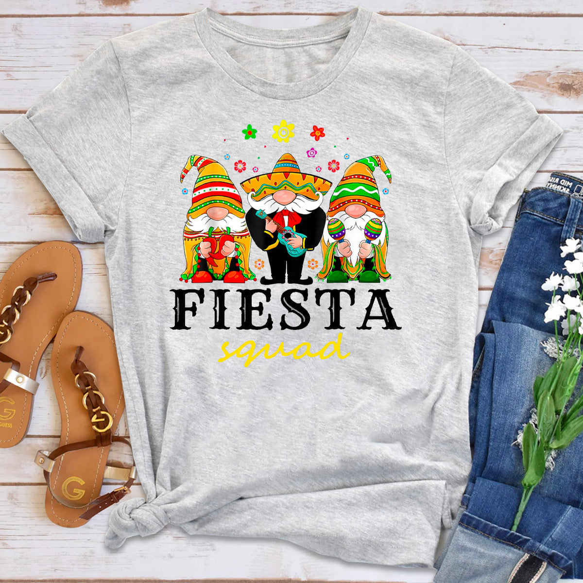 Mexican Cinco De Mayo Gnomes Fiesta Squad T-Shirt