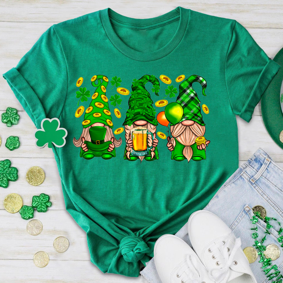 St. Patrick's Gnomes With Beer T-Shirt