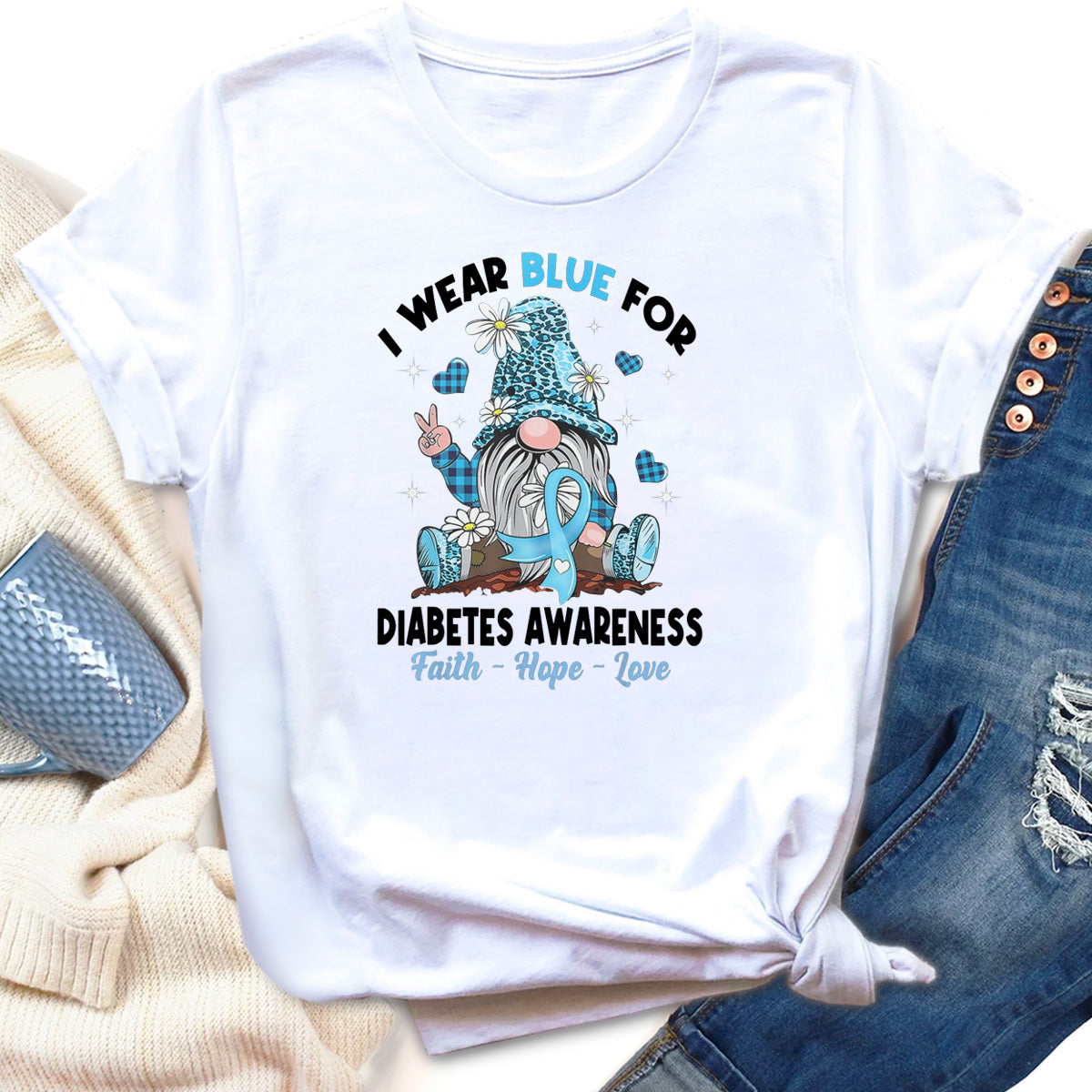 I Wear Blue for Diabetes Awareness T-Shirt