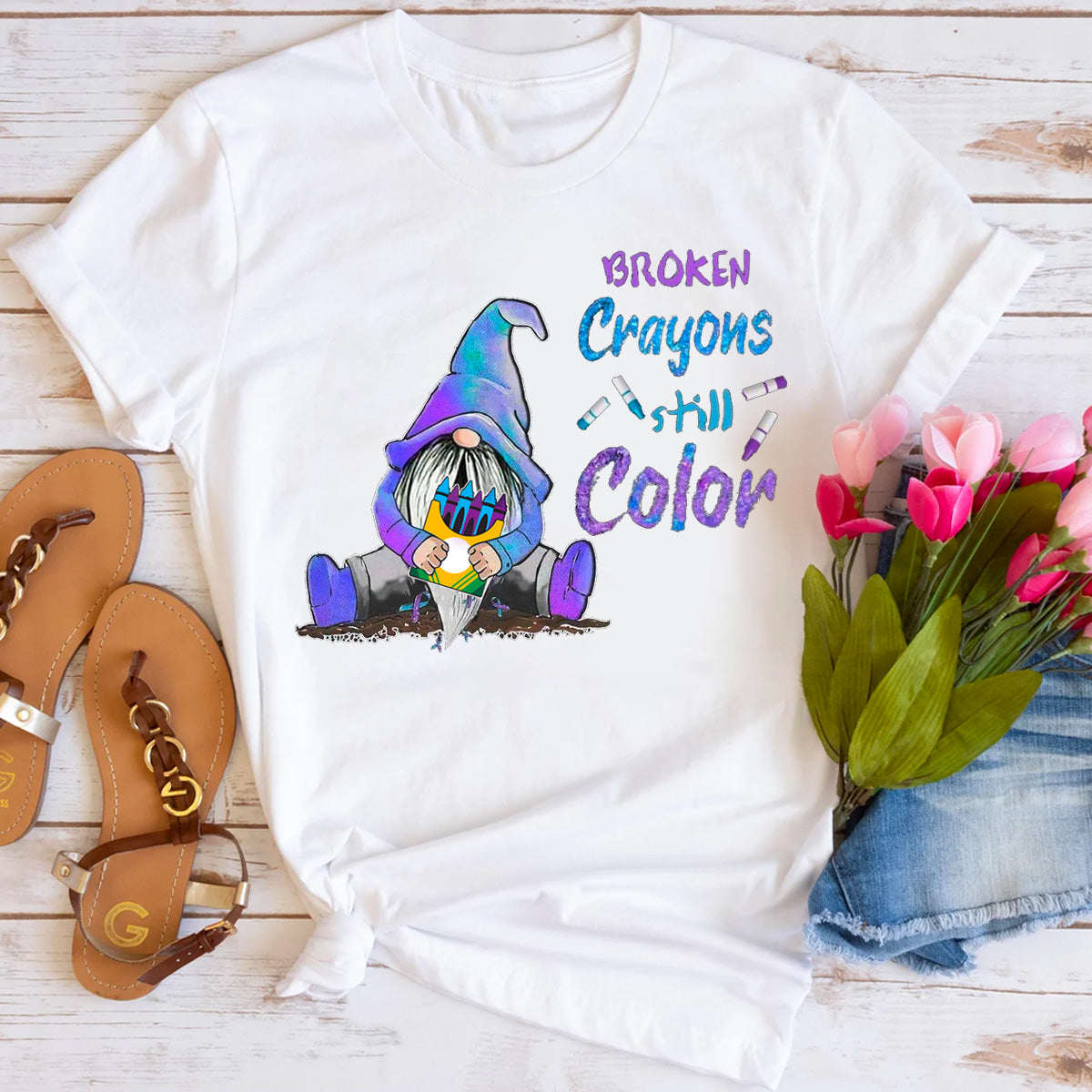 Broken Crayons Still Color Suicide Prevention Awareness T-Shirt