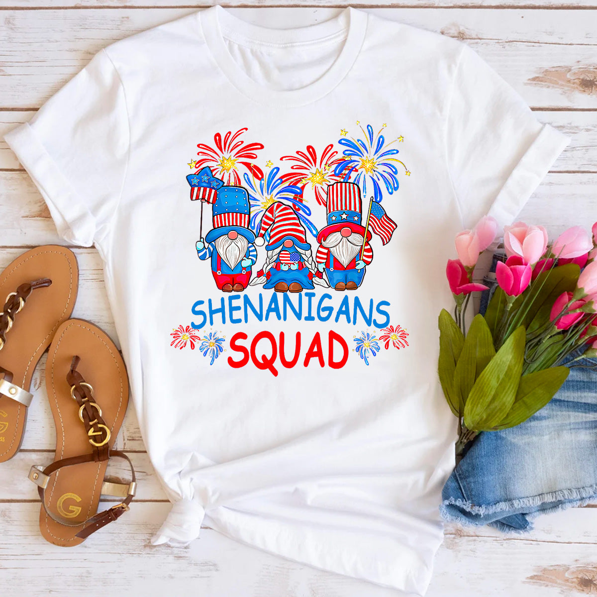 Shenanigans Squad 4Th Of July Gnomes T-Shirt