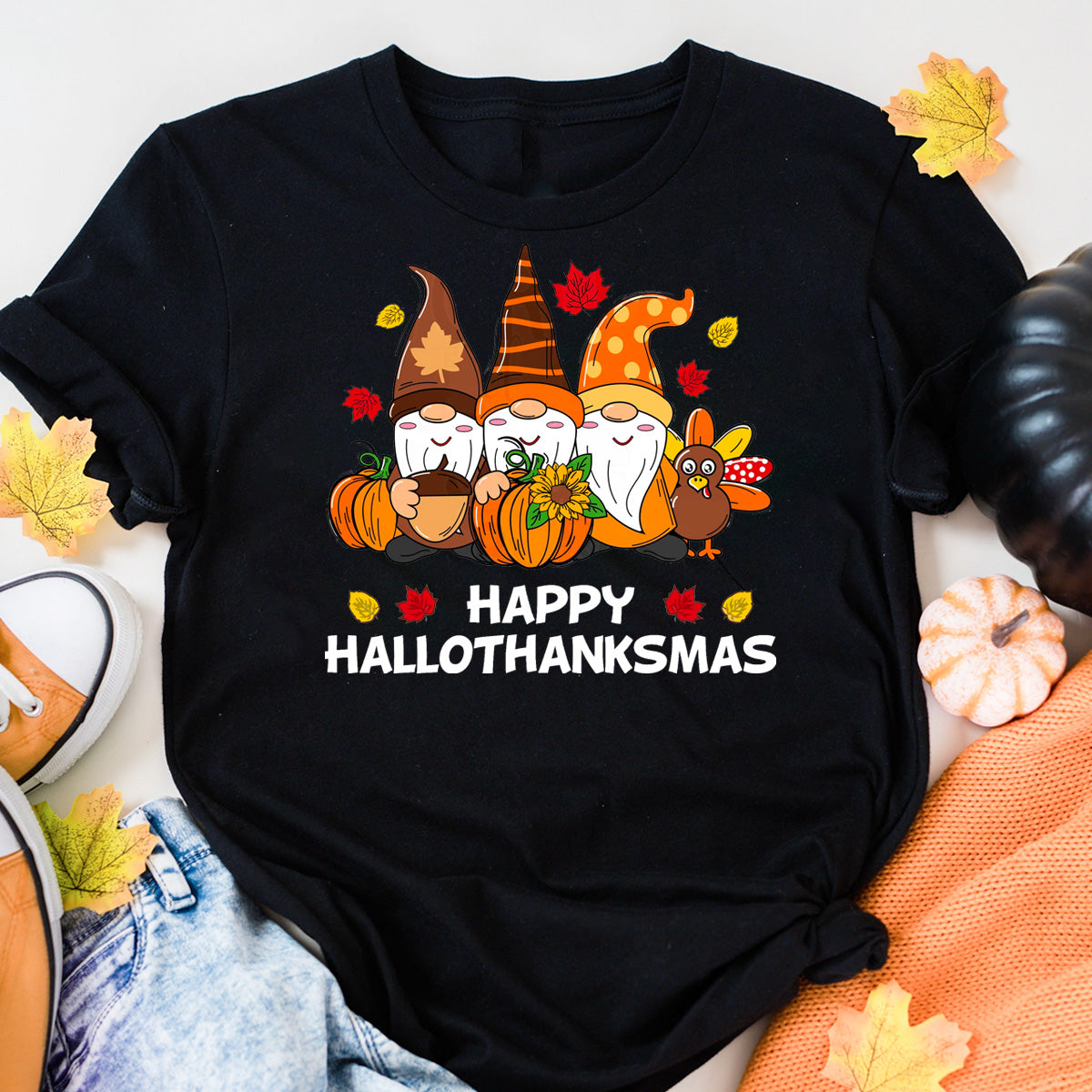 Thanksgiving Gnome Cute Pumpkin T-Shirt