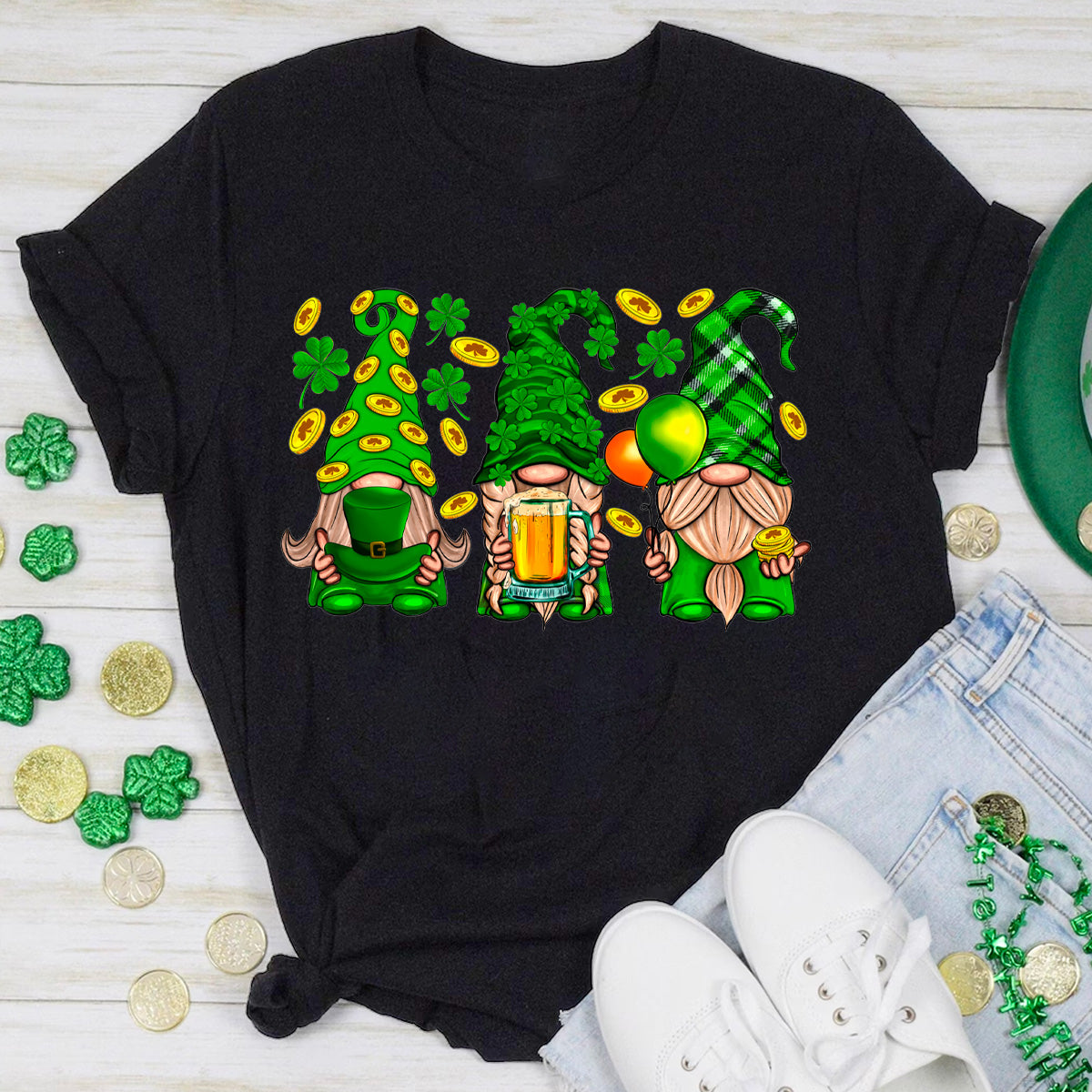 St. Patrick's Gnomes With Beer T-Shirt