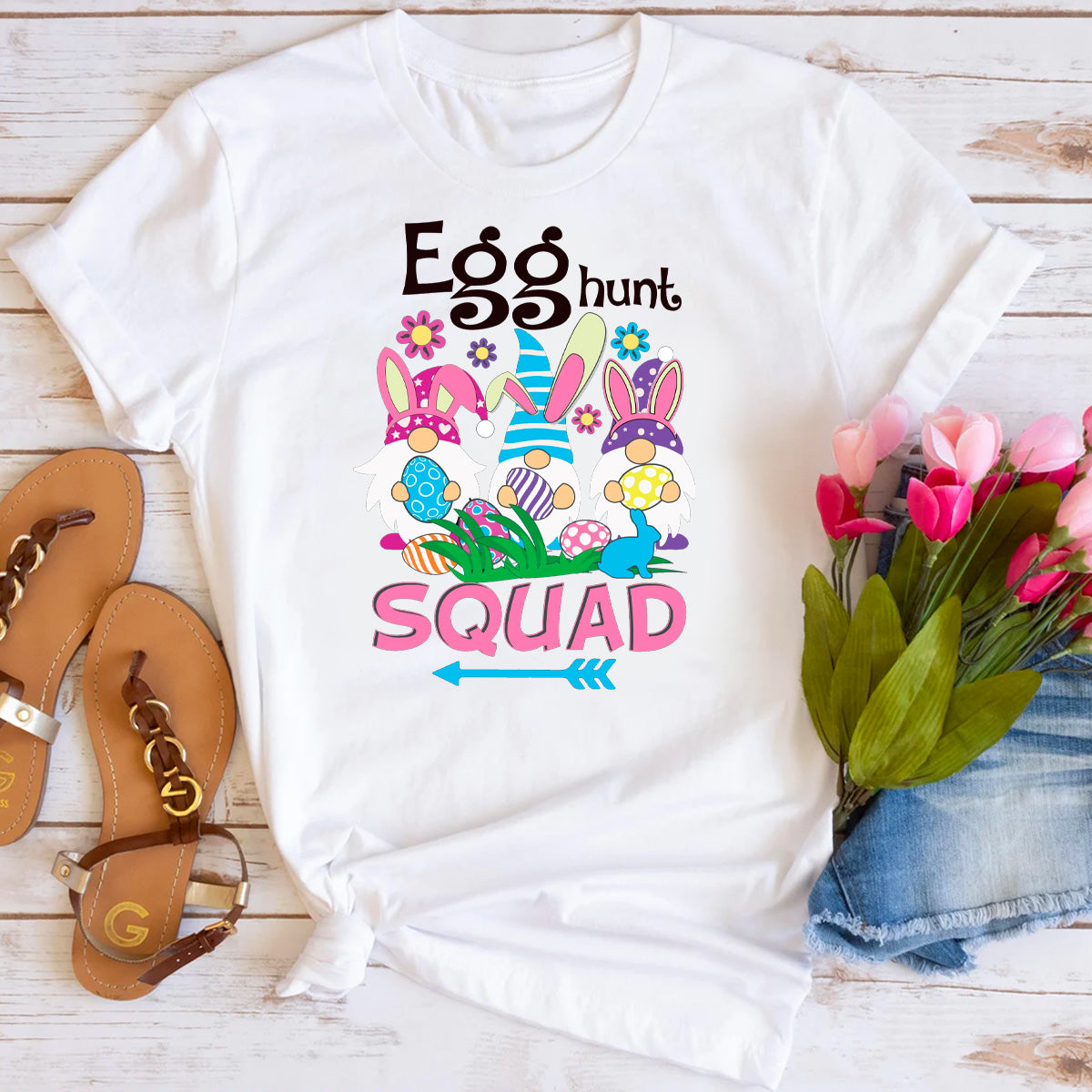 Egg Hunt Squad Easter Funny Gnomes Lovers T-Shirt