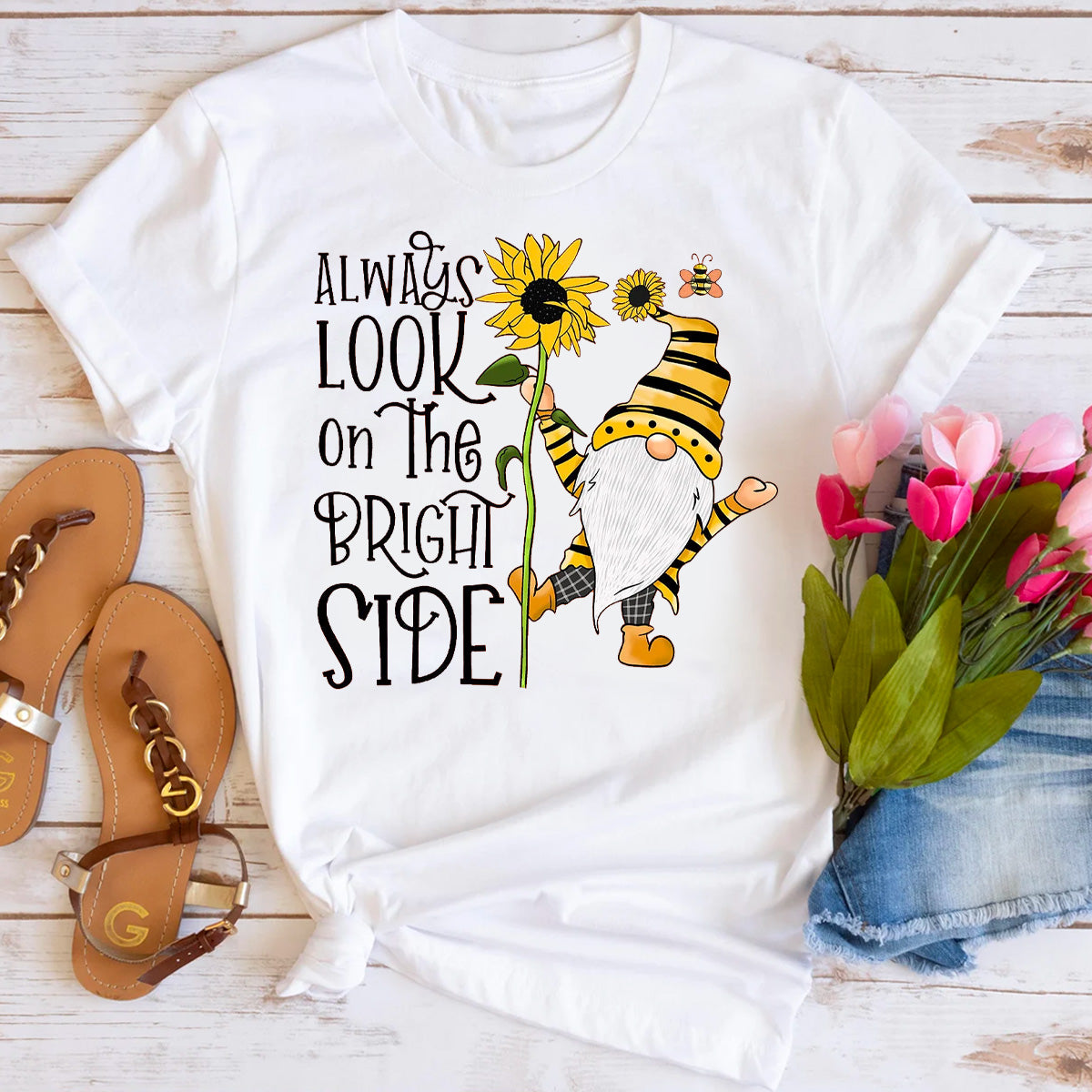 Always Look on the Bright Side Sunflower T-Shirt