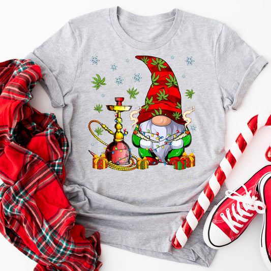 Merry Xmas Gnome Smoking Weed T-Shirt