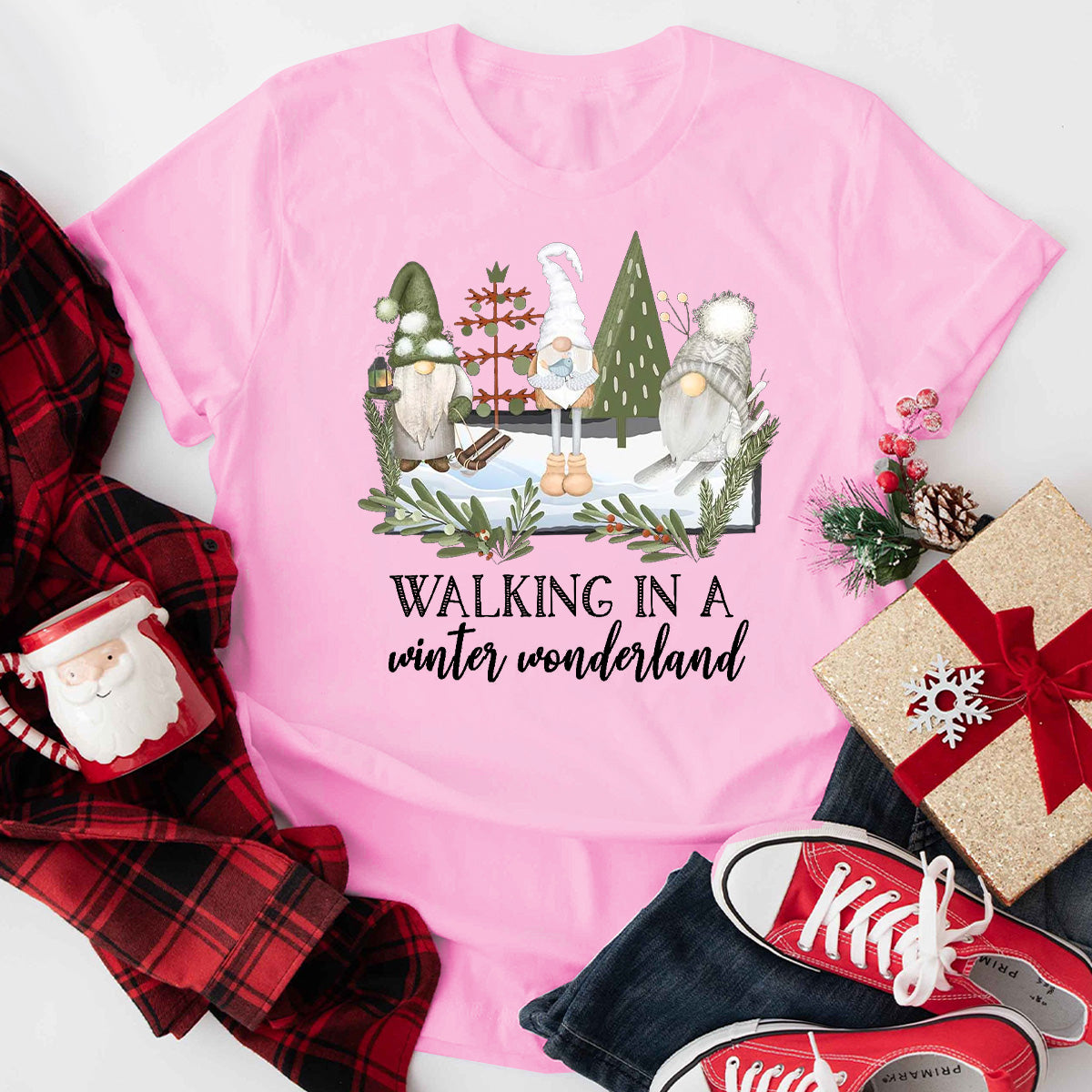 Walking in a Winter Wonderland Forest Gnomes T-Shirt