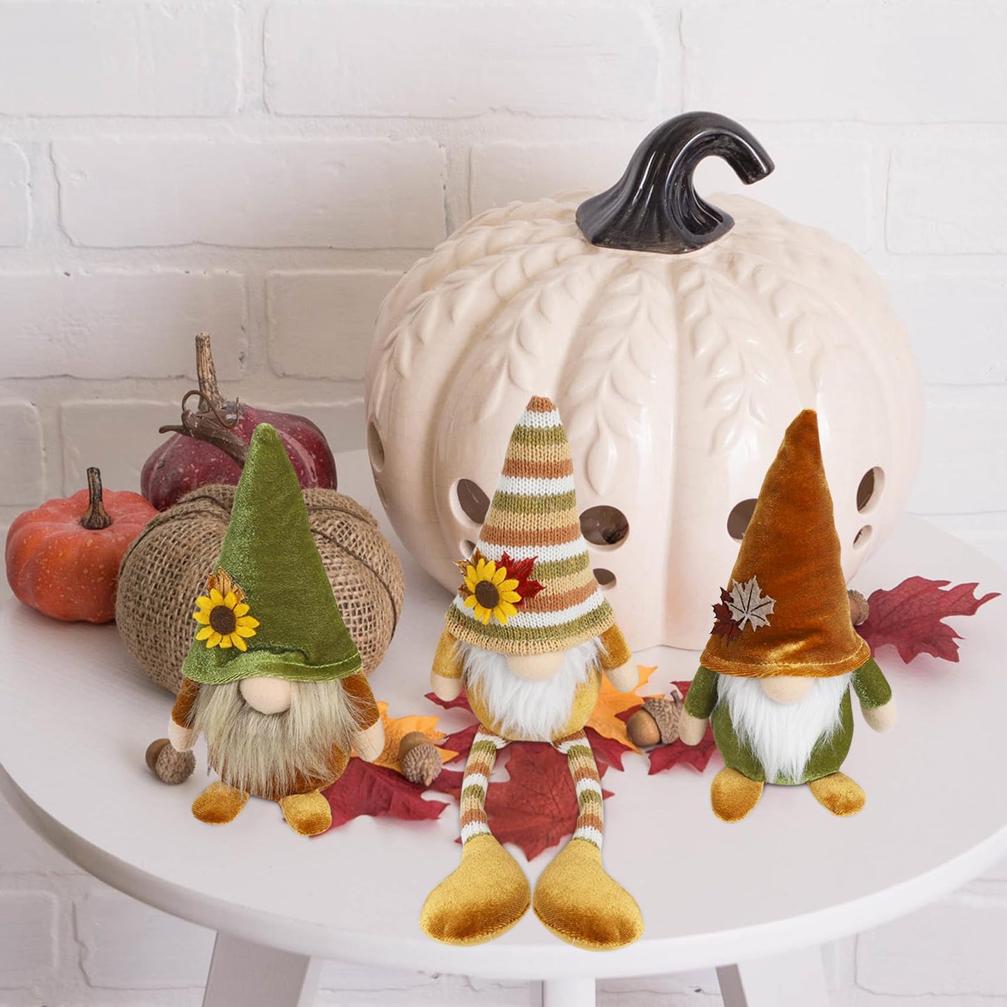 Triplets Of Fall Gnomes