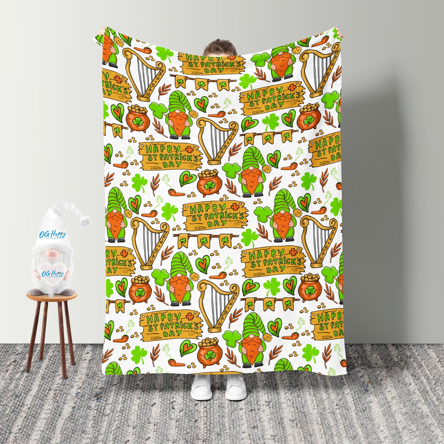 St Patrick`s Day  Fleece Blanket