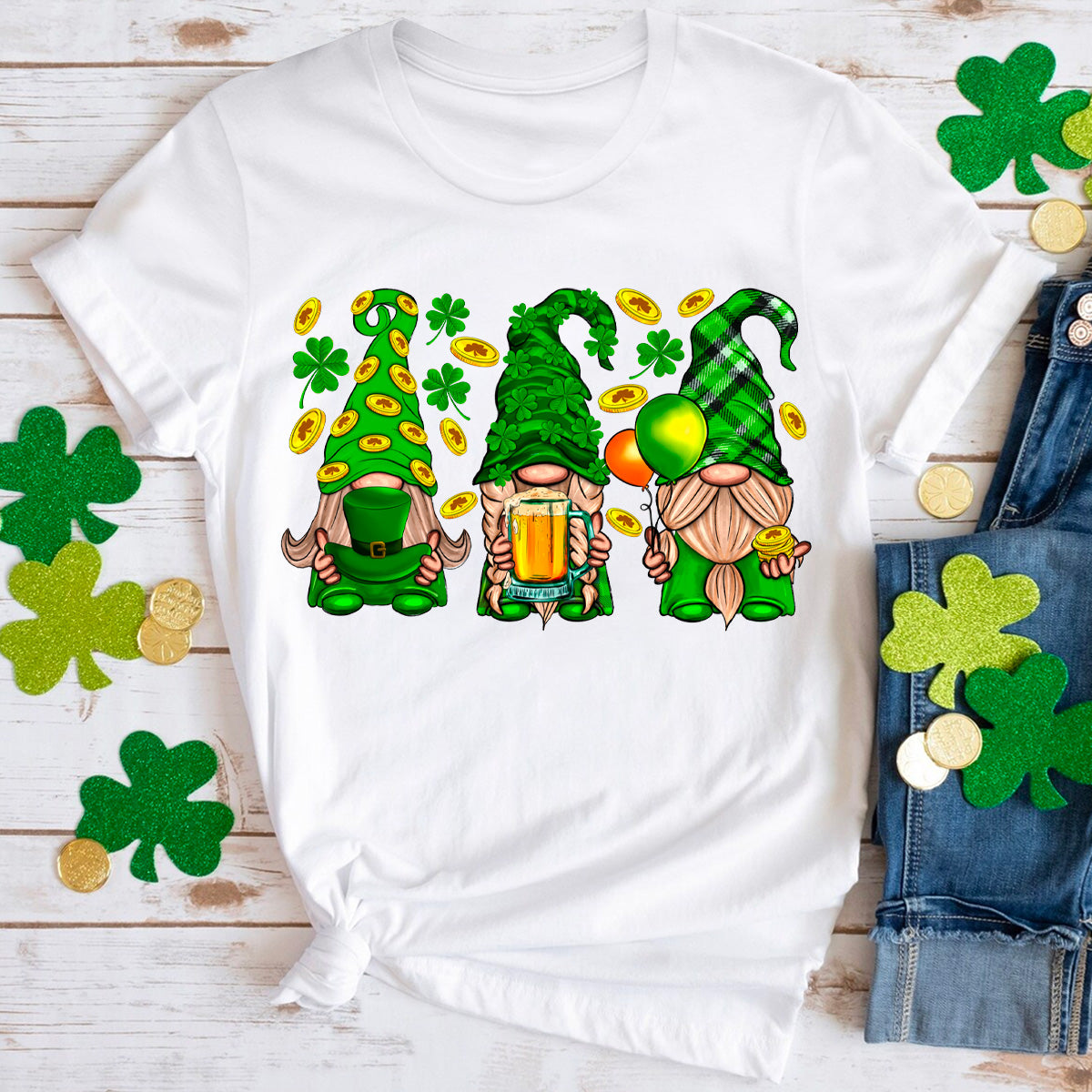 St. Patrick's Gnomes With Beer T-Shirt