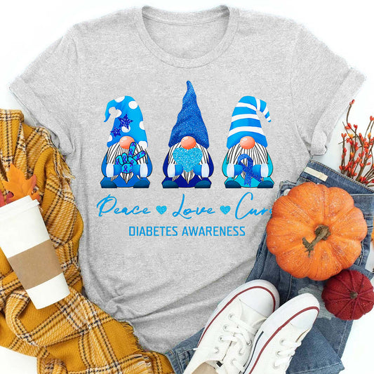 Peace Love Cure Diabetes Awareness T-Shirt