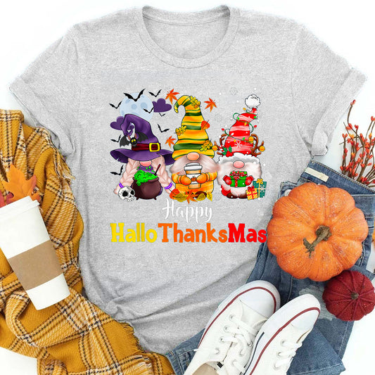 Happy HalloThanksMas Gnomes T-Shirt