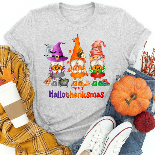 Happy HalloThanksMas Gnome T-Shirt