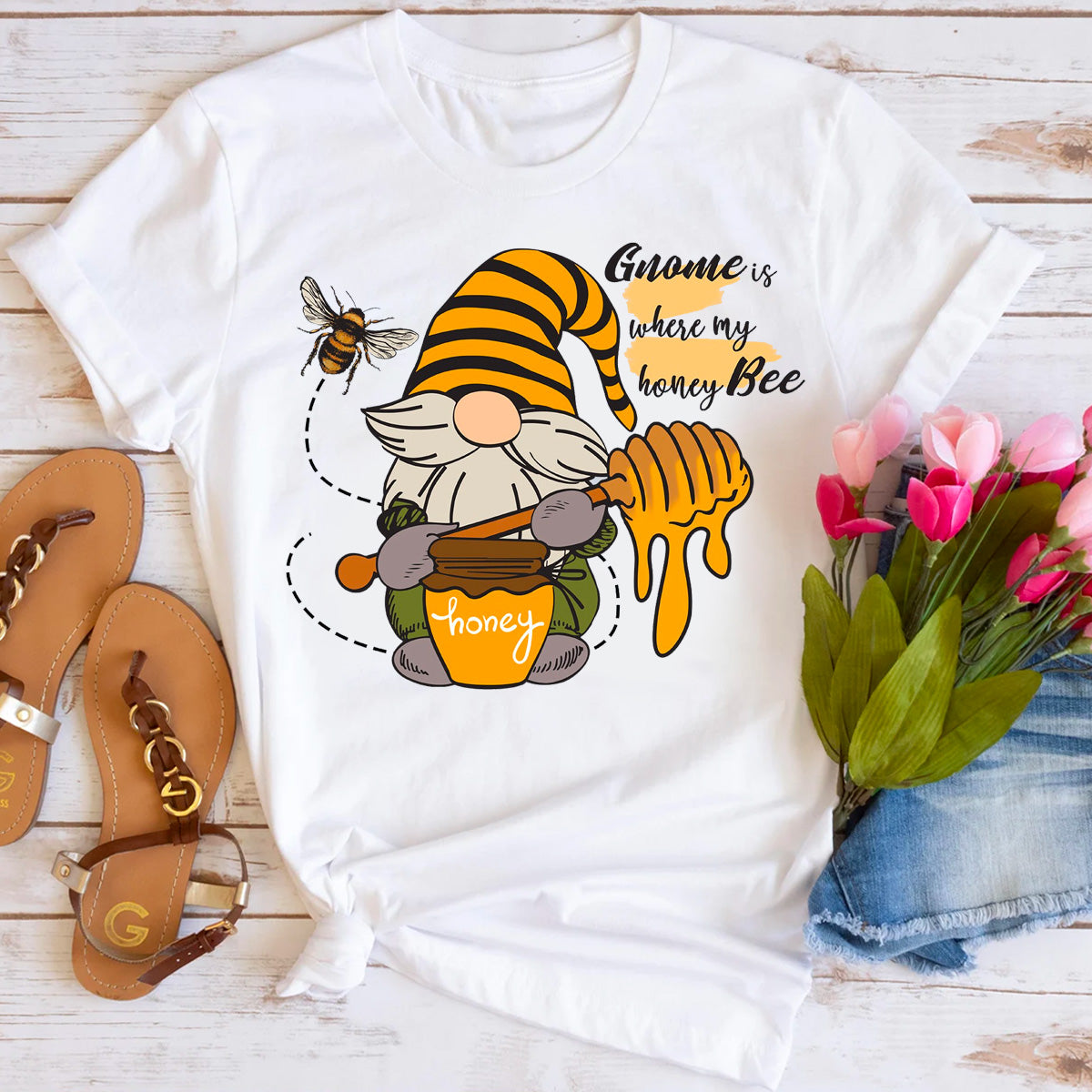 Gnome is Where My Honeybee T-Shirt