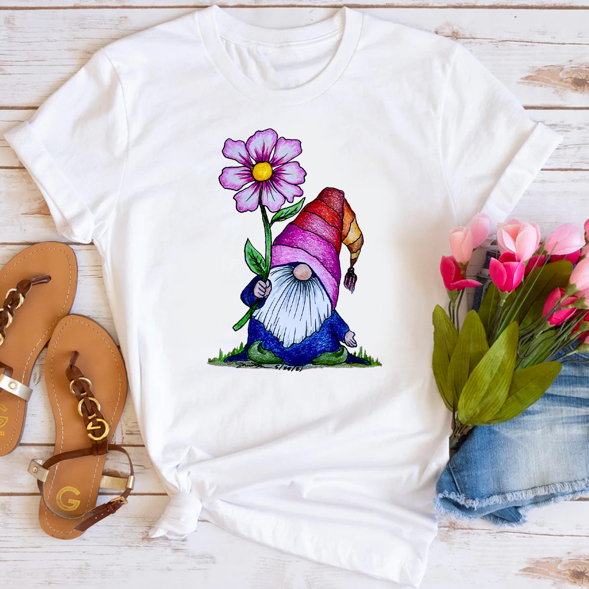 Cosmos Flower Gnome T-Shirt