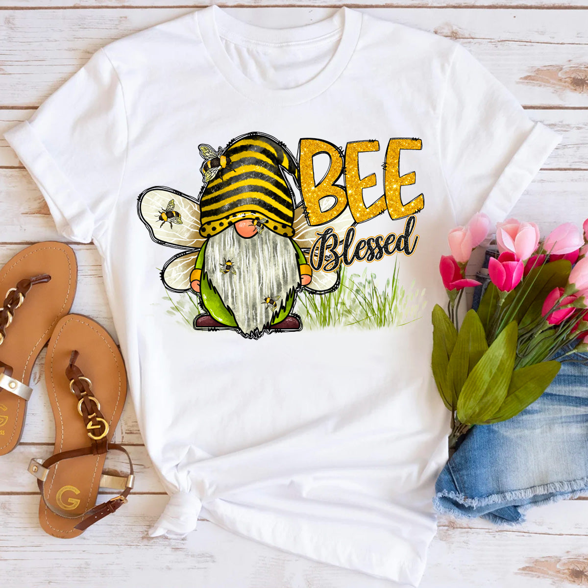 Bee Blessed Gnome T-Shirt