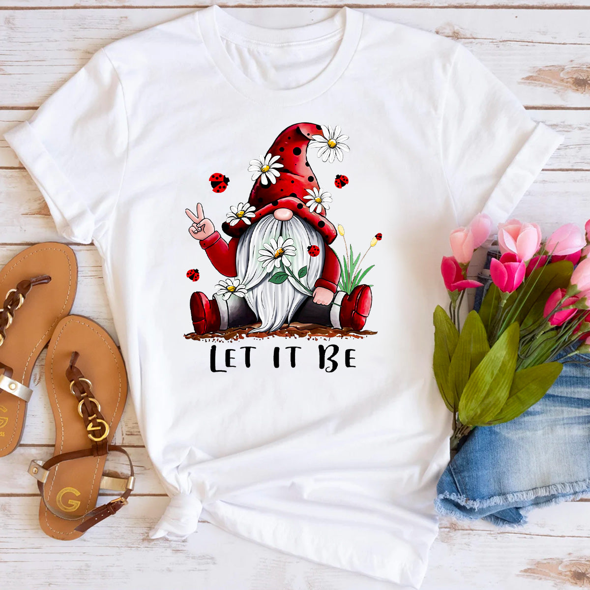 Let It Be Ladybug Gnome T-Shirt