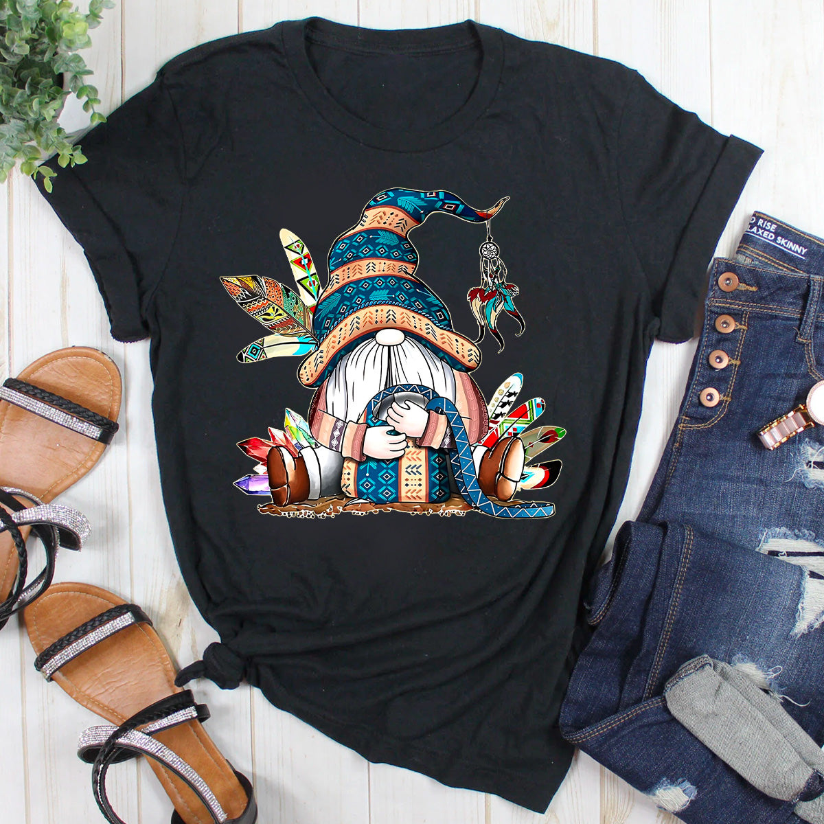 Cute Indian Native American Gnome T-Shirt