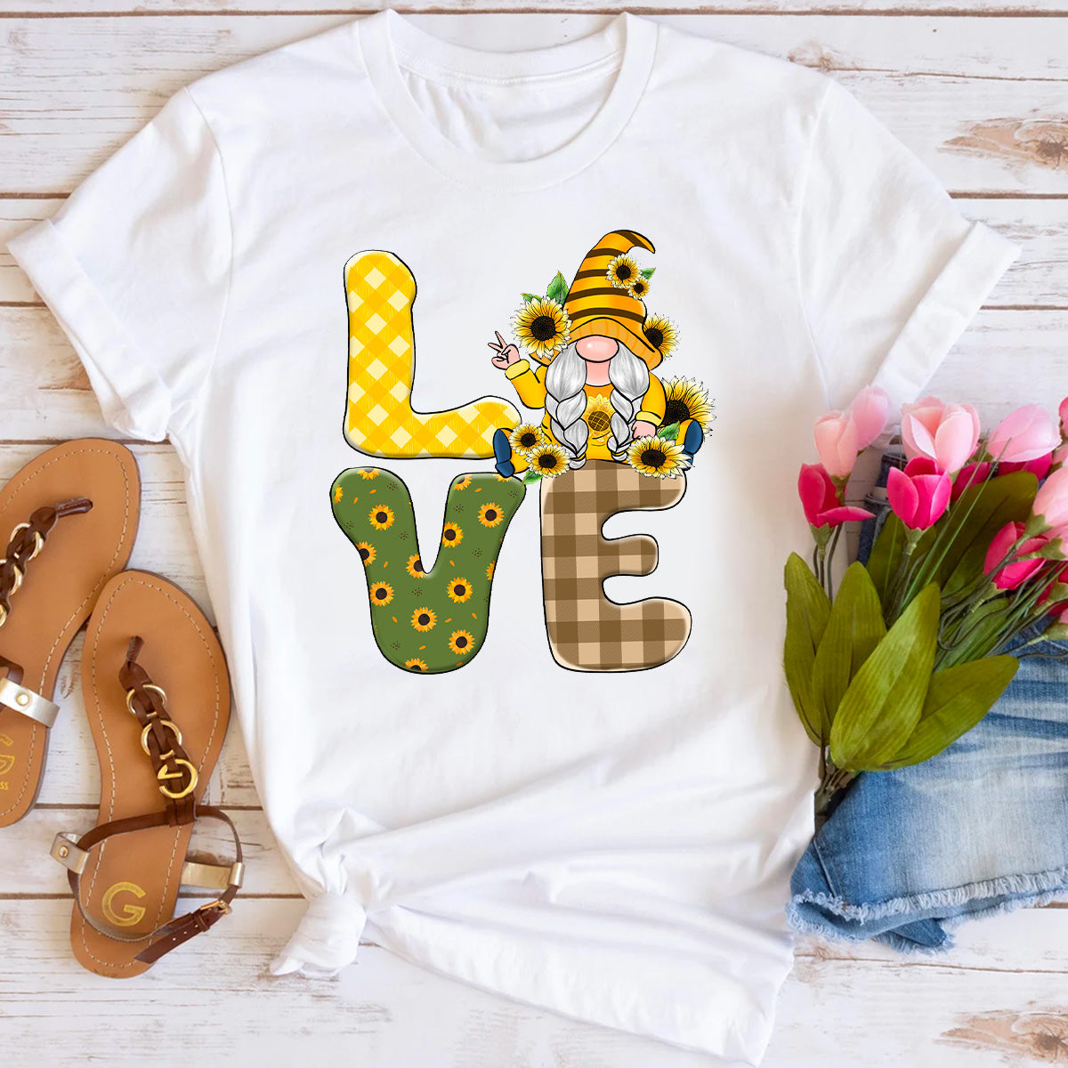 Love Sunflower Gnome T-Shirt