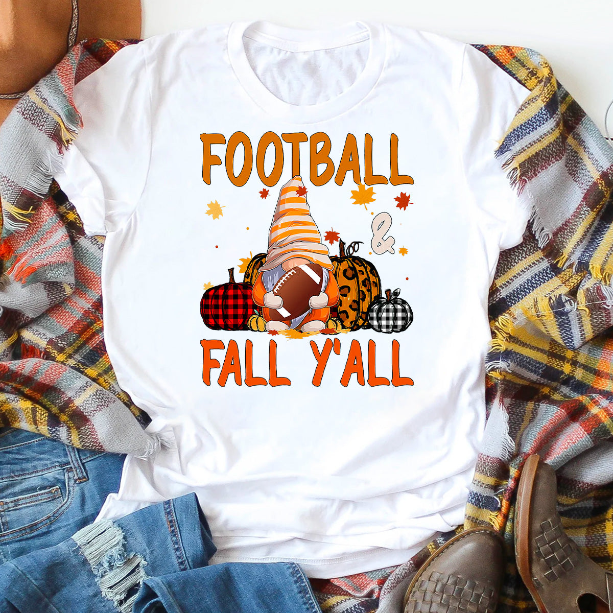 Football And Fall Yall Gnome T-Shirt