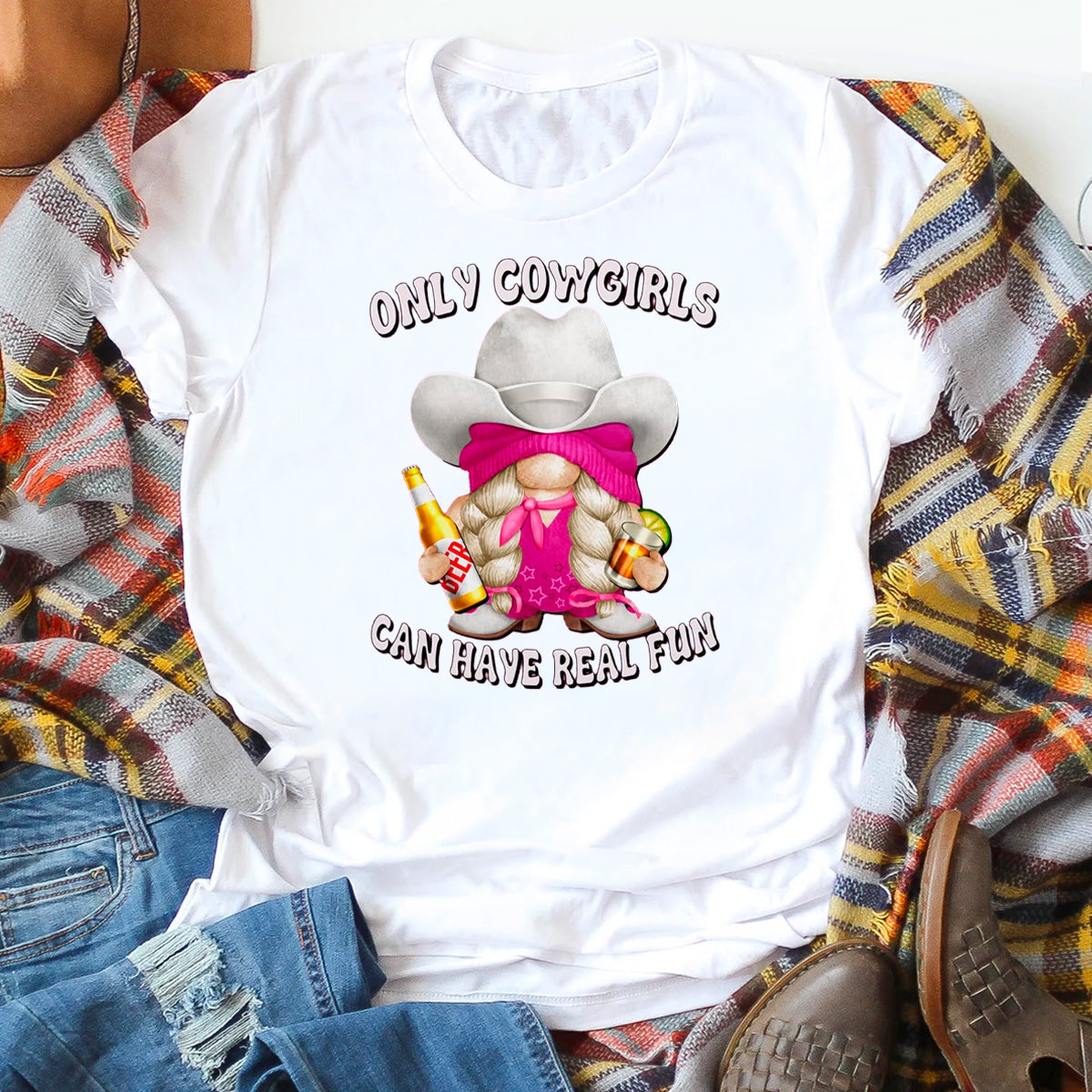 Only Cowgirls Can Have Real Fun Gnome T-Shirt