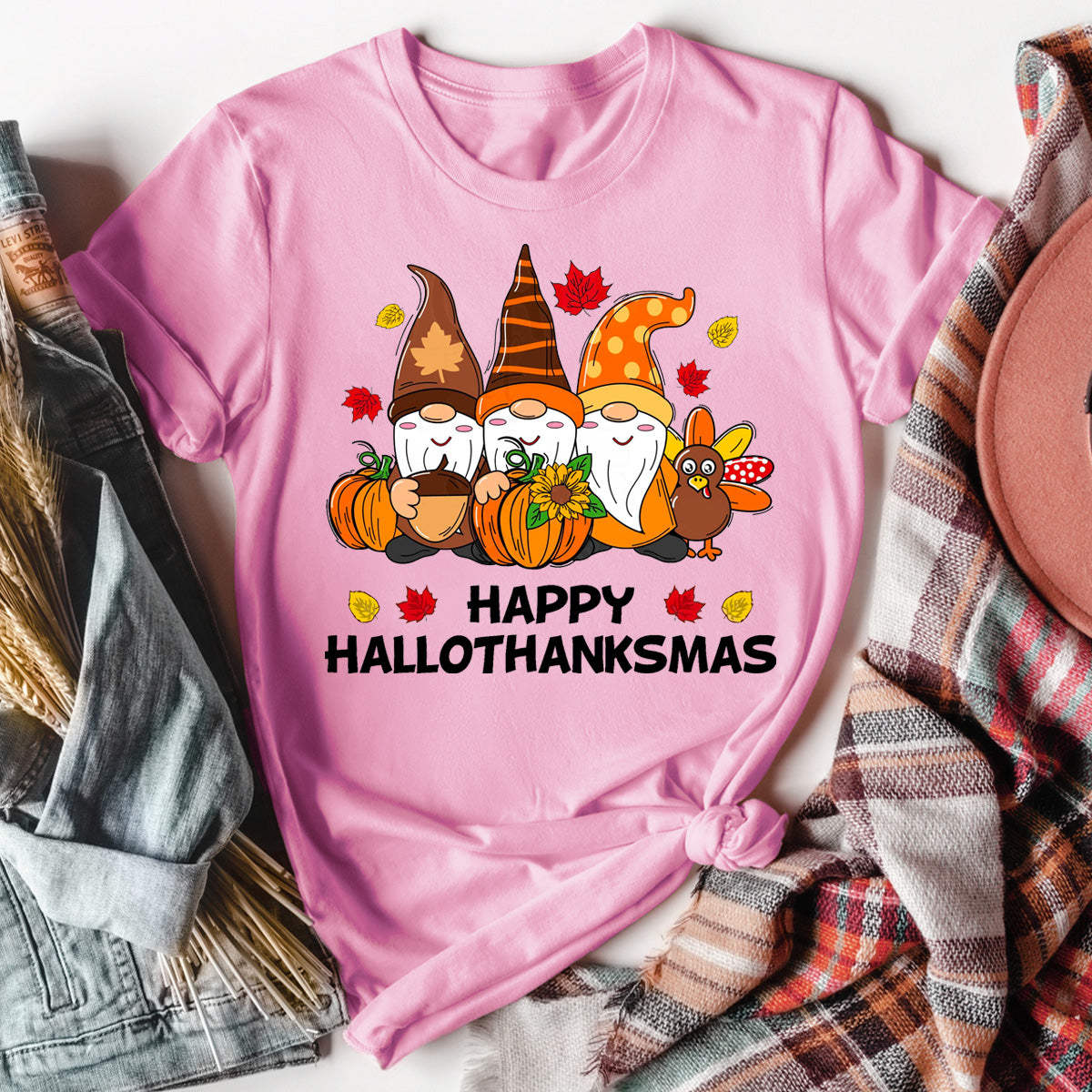 Thanksgiving Gnome Cute Pumpkin T-Shirt