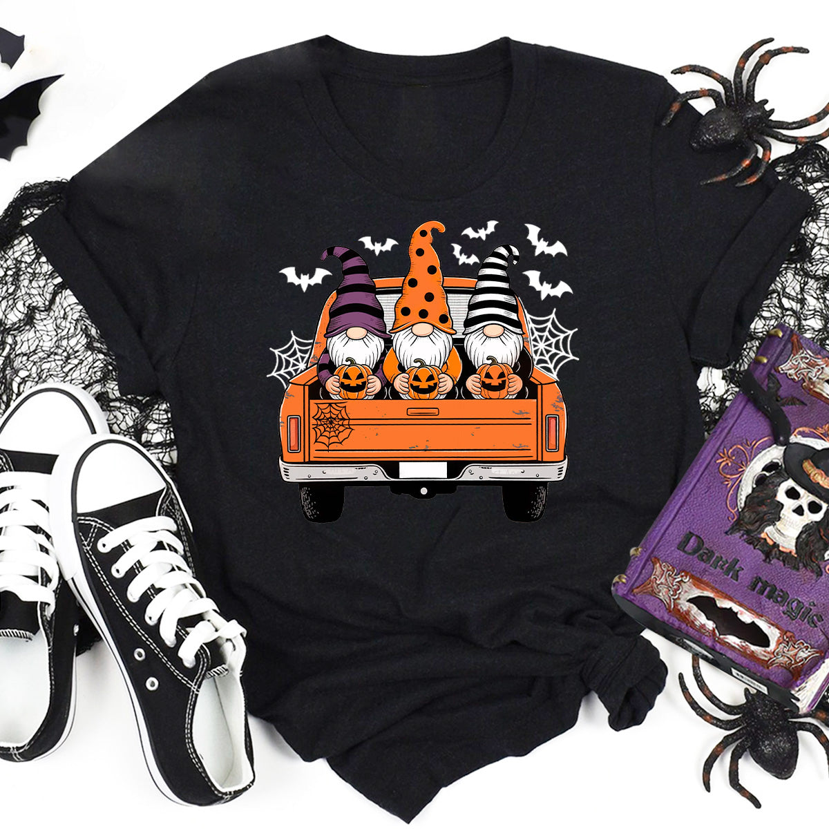 Halloween Vintage Truck Gnome T-Shirt